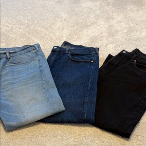 Men's Straight Jeans - Blue, Dark Blue, and Black -all 3